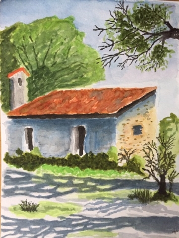 blue cottage